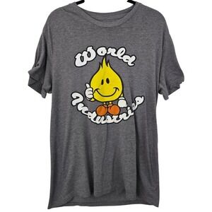 World Industries Flameboy T-Shirt Mens M Grey Skateboarding Graphic Y2K Style